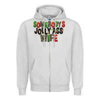 Dove Grey Somebody's Jolly Ass Wife Zipper Hoodie - FaDigitalArtStudio