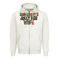 Oatmeal Heather Somebody's Jolly Ass Wife Zipper Hoodie - FaDigitalArtStudio