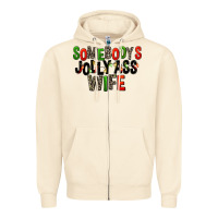 Sandshell Somebody's Jolly Ass Wife Zipper Hoodie - FaDigitalArtStudio