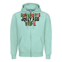 Seafoam Somebody's Jolly Ass Wife Zipper Hoodie - FaDigitalArtStudio