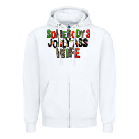 White Somebody's Jolly Ass Wife Zipper Hoodie - FaDigitalArtStudio