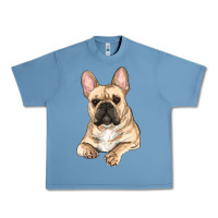 Pebble Blue French bulldog sitting Urban Heavy Tee - RanaPortraitStore
