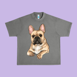 French Bulldog Sitting Urban Heavy Tee Designed By Ranaportraitstore
