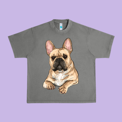 Urban Heavy Tee French bulldog sitting