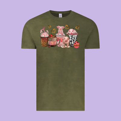 Pigs Coffee Cups Vintage Tee Designed By Texasbilliewilder
