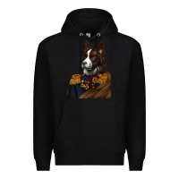 Black Pet Portraits, Custom Pet Portraits, Renaissance Pet Portraits, Premium Hoodie - RanaPortraitStore