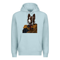 Blue Mist Pet Portraits, Custom Pet Portraits, Renaissance Pet Portraits, Premium Hoodie - RanaPortraitStore