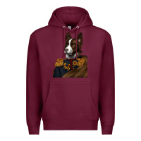 Burgundy Pet Portraits, Custom Pet Portraits, Renaissance Pet Portraits, Premium Hoodie - RanaPortraitStore
