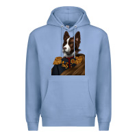 Colony Blue Pet Portraits, Custom Pet Portraits, Renaissance Pet Portraits, Premium Hoodie - RanaPortraitStore