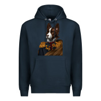 Navy Pet Portraits, Custom Pet Portraits, Renaissance Pet Portraits, Premium Hoodie - RanaPortraitStore