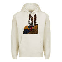Oatmeal Heather Pet Portraits, Custom Pet Portraits, Renaissance Pet Portraits, Premium Hoodie - RanaPortraitStore
