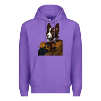 Purple Pet Portraits, Custom Pet Portraits, Renaissance Pet Portraits, Premium Hoodie - RanaPortraitStore