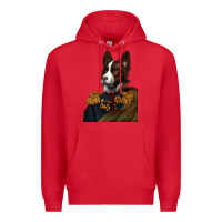 Red Pet Portraits, Custom Pet Portraits, Renaissance Pet Portraits, Premium Hoodie - RanaPortraitStore