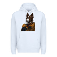 White Pet Portraits, Custom Pet Portraits, Renaissance Pet Portraits, Premium Hoodie - RanaPortraitStore