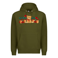 Army Green valentines vibes with gifts and bear Premium Hoodie - AdoDesignShop
