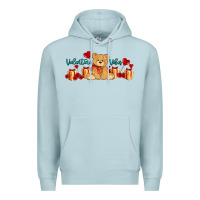 Blue Mist valentines vibes with gifts and bear Premium Hoodie - AdoDesignShop
