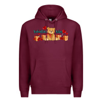 Burgundy valentines vibes with gifts and bear Premium Hoodie - AdoDesignShop