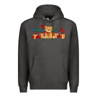 Charcoal Heather valentines vibes with gifts and bear Premium Hoodie - AdoDesignShop