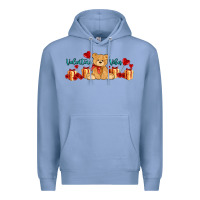 Colony Blue valentines vibes with gifts and bear Premium Hoodie - AdoDesignShop