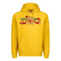 Lemon valentines vibes with gifts and bear Premium Hoodie - AdoDesignShop