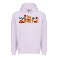 Lilac valentines vibes with gifts and bear Premium Hoodie - AdoDesignShop