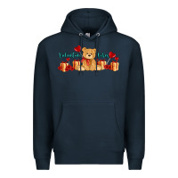 Navy valentines vibes with gifts and bear Premium Hoodie - AdoDesignShop