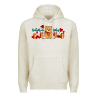 Oatmeal Heather valentines vibes with gifts and bear Premium Hoodie - AdoDesignShop