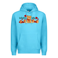 Ocean Blue valentines vibes with gifts and bear Premium Hoodie - AdoDesignShop