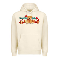 Tofu valentines vibes with gifts and bear Premium Hoodie - AdoDesignShop