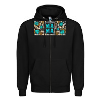 Black western cowhide mama 16oz libbey glass Zipper Hoodie - HRA Design Shop