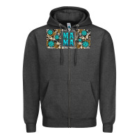 Charcoal Heather western cowhide mama 16oz libbey glass Zipper Hoodie - HRA Design Shop