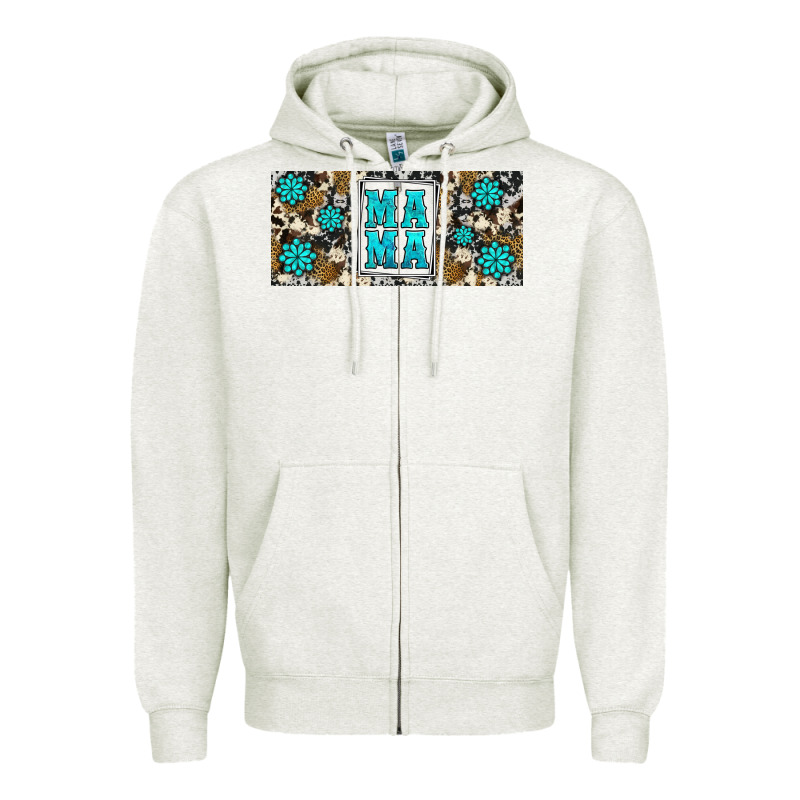 Western Cowhide Mama 16oz Libbey Glass Zipper Hoodie by HRA Design Shop | Teevron