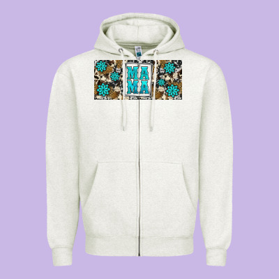 Western Cowhide Mama 16oz Libbey Glass Zipper Hoodie Designed By Hra Design Shop