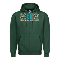 Sports Green western cowhide mama 16oz libbey glass Zipper Hoodie - HRA Design Shop