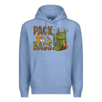 Colony Blue pack your bags Premium Hoodie - NancyCooperArtShop