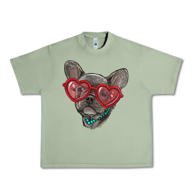 French Bulldog With Love Glasses Urban Heavy Tee by RanaPortraitStore | Teevron