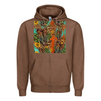 Chestnut western boots and sunflowers seamless pattern Zipper Hoodie - HRA Design Shop