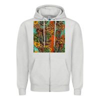 Dove Grey western boots and sunflowers seamless pattern Zipper Hoodie - HRA Design Shop