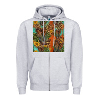 Heather Grey western boots and sunflowers seamless pattern Zipper Hoodie - HRA Design Shop
