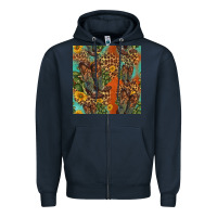 Navy western boots and sunflowers seamless pattern Zipper Hoodie - HRA Design Shop