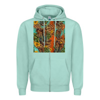 Seafoam western boots and sunflowers seamless pattern Zipper Hoodie - HRA Design Shop