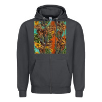 Smoke western boots and sunflowers seamless pattern Zipper Hoodie - HRA Design Shop