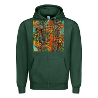 Sports Green western boots and sunflowers seamless pattern Zipper Hoodie - HRA Design Shop