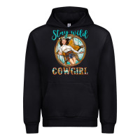 Black Western Stay Wild Cowgirl Urban Hoodie - BundleAndBundleShop