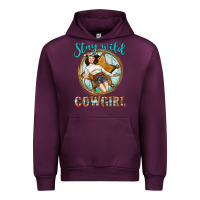 Mauve Wine Western Stay Wild Cowgirl Urban Hoodie - BundleAndBundleShop