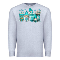 Heather Grey winter christmas gnomes coffee cups Premium Sweatshirt - Jasminsmagicworld
