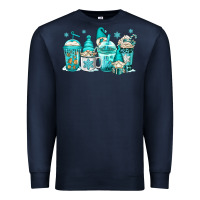 Navy winter christmas gnomes coffee cups Premium Sweatshirt - Jasminsmagicworld