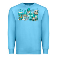 Ocean Blue winter christmas gnomes coffee cups Premium Sweatshirt - Jasminsmagicworld
