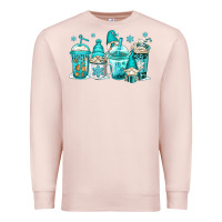 Pale Pink winter christmas gnomes coffee cups Premium Sweatshirt - Jasminsmagicworld