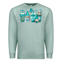 Seafoam winter christmas gnomes coffee cups Premium Sweatshirt - Jasminsmagicworld